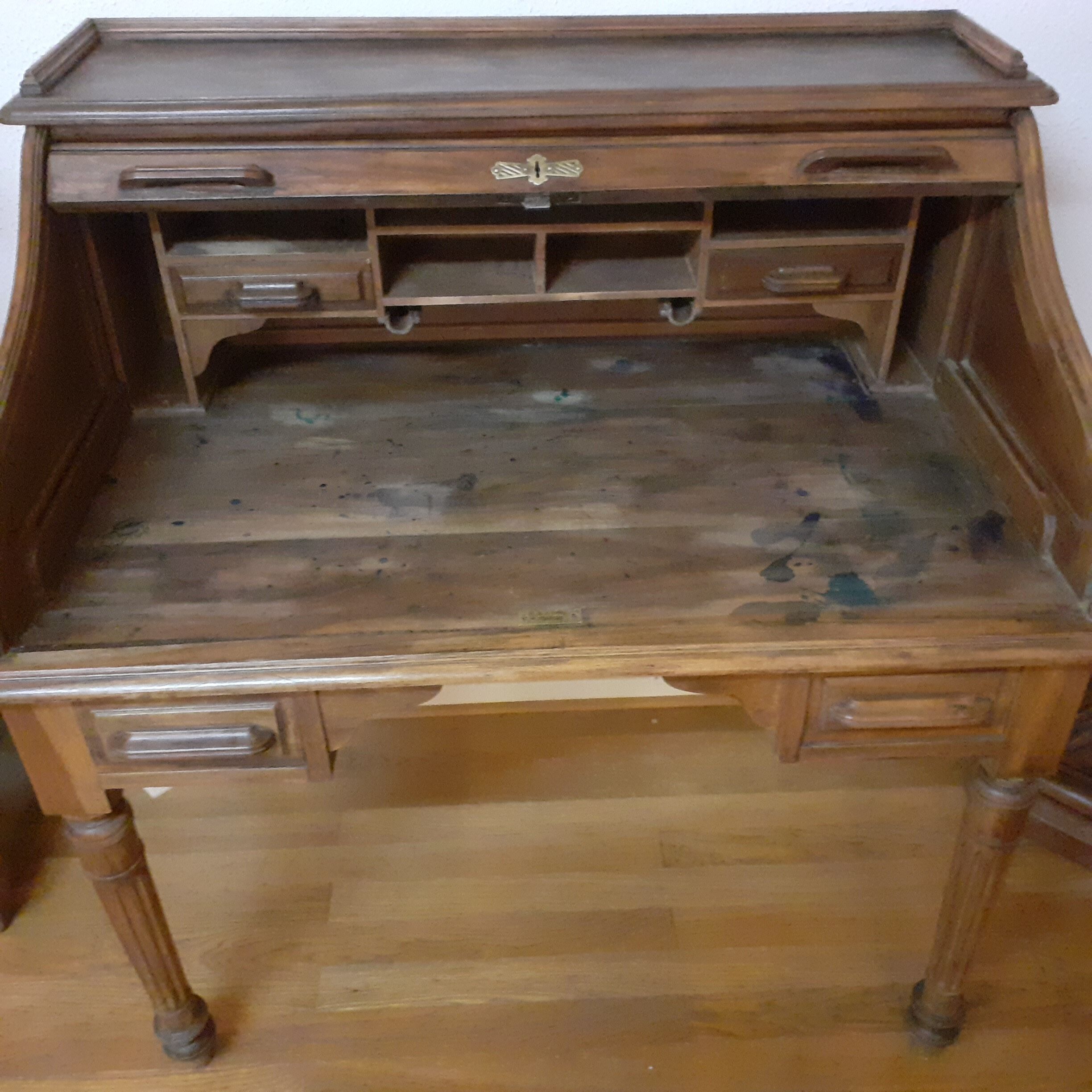 Beginning XX walnut curtain desk