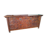 Solid wood sideboard with forged locks