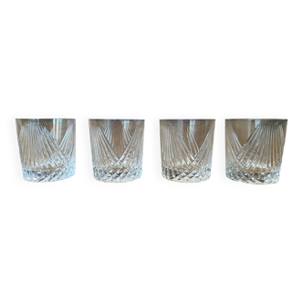 Set of vintage crystal whiskey glasses