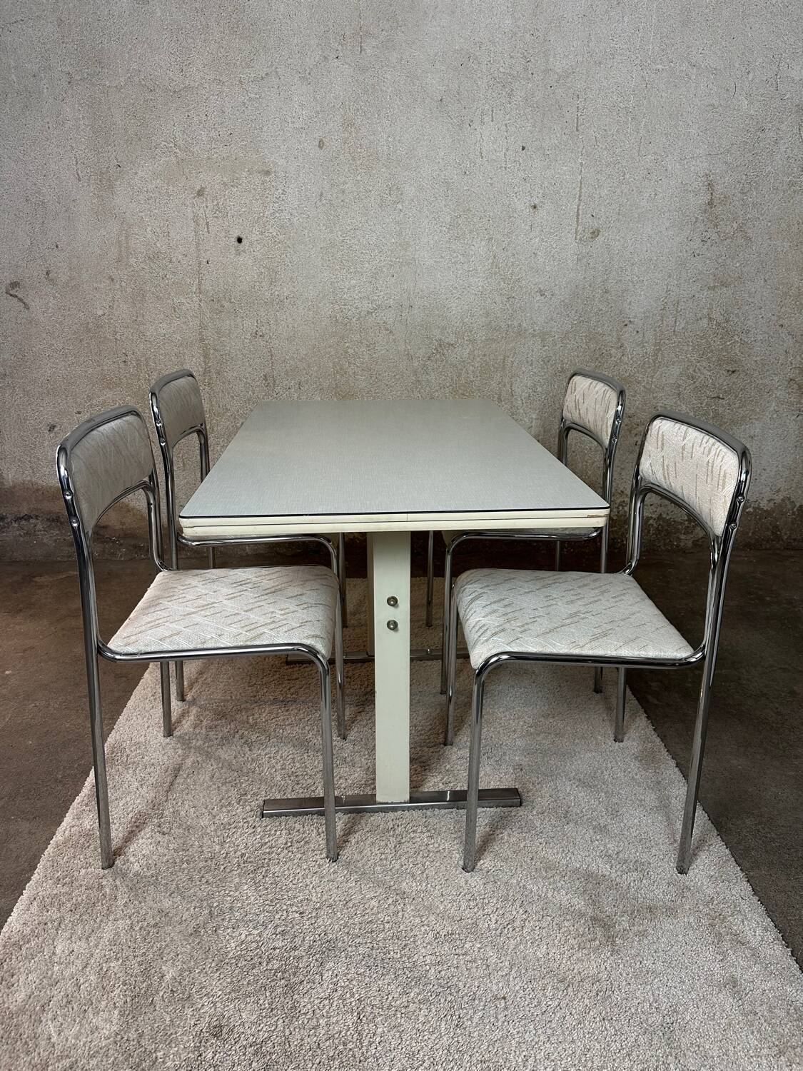 Reupholstered Chrome Stacking Chairs - 70s