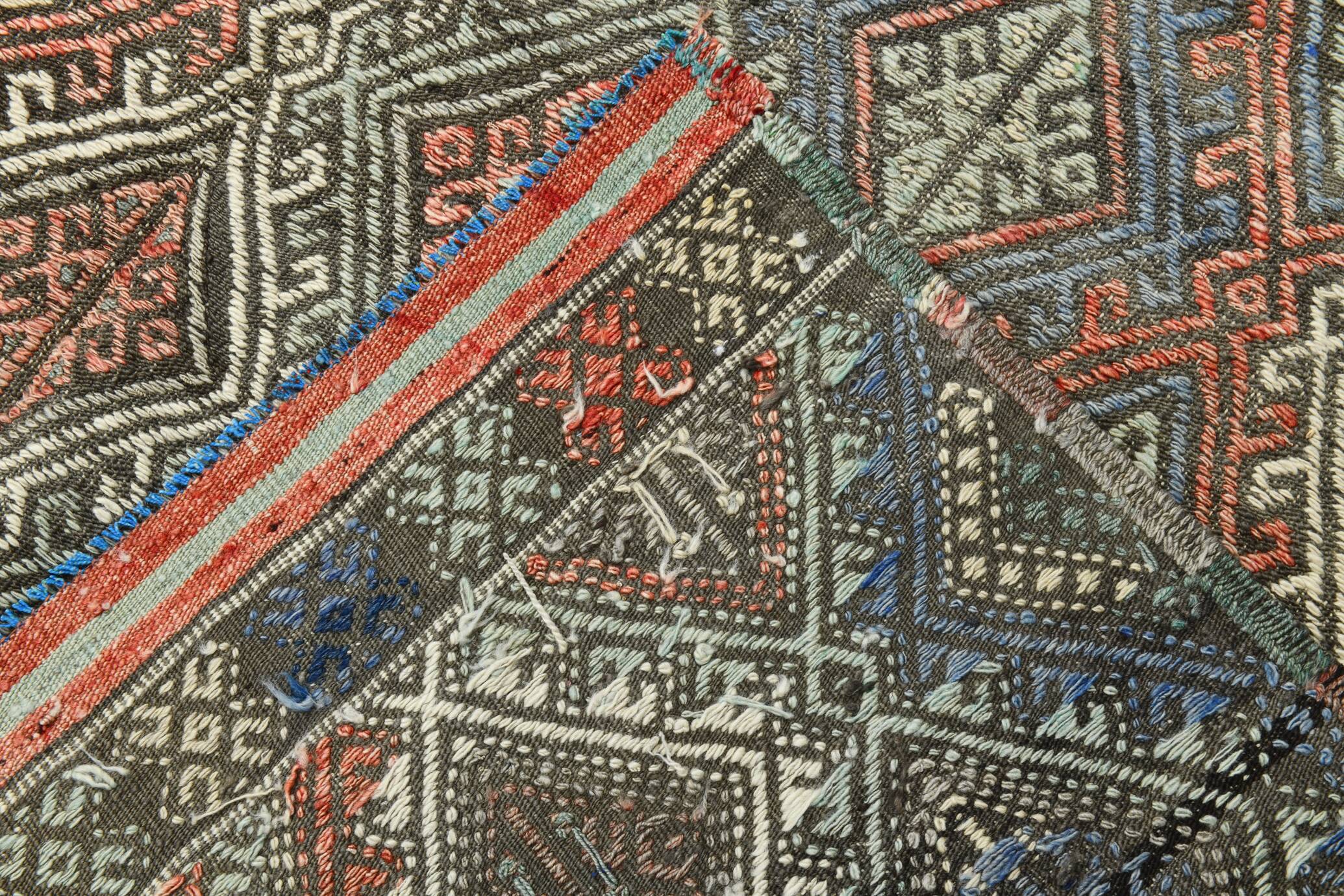 5x8 Kilim Light Blue Geometric Style Kilim Rug, 165x245Cm