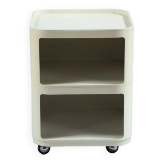 . Side table with two interlocking boxes made of ABS plastic "Componibili Quadrati", model 1967