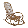 Rocking-chair in vintage rattan 60's