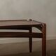 Vintage Teak Coffee Table, Mid Century Modern, Sculptural Arched Stretchers