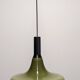 XL olive green opaline water drop pendant light from the 60s/70s