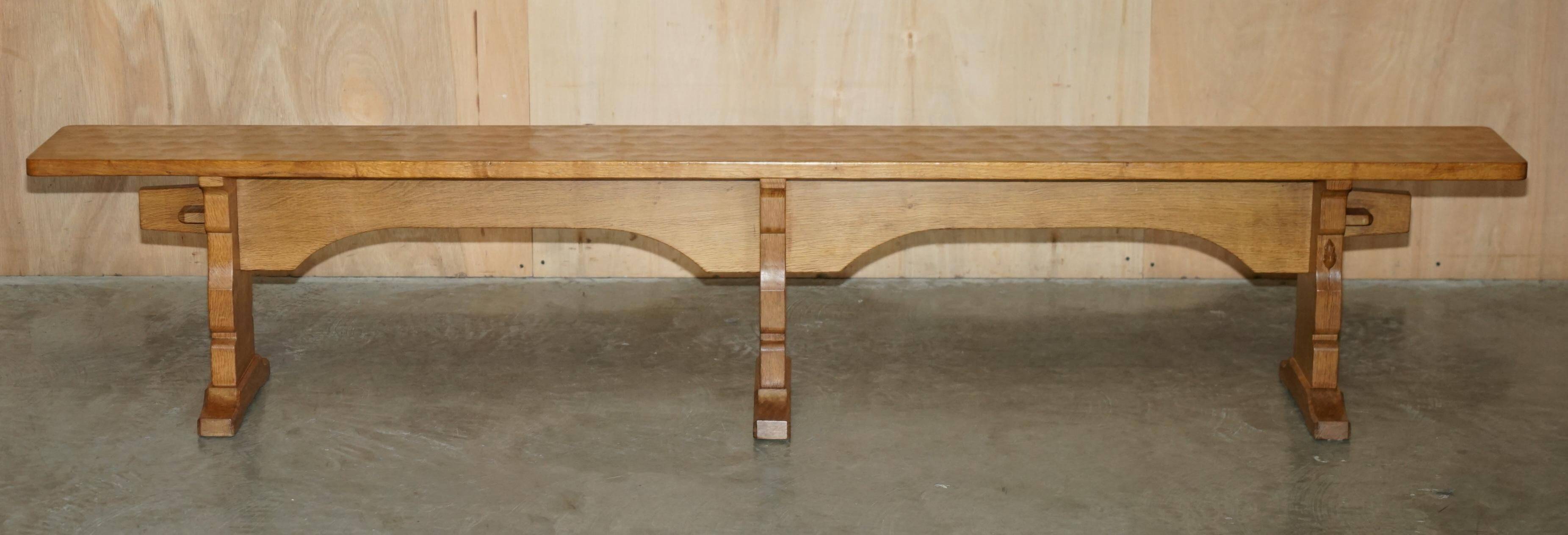 Pair of vintage dining room benches by Robert Mouseman Thompson