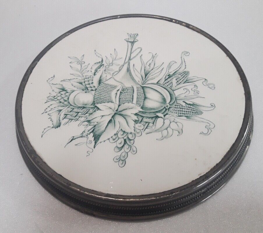 Coaster 21,8cm earthenware mounted on metal