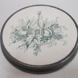 Dessous de plat 21,8cm faïence monté sur métal
