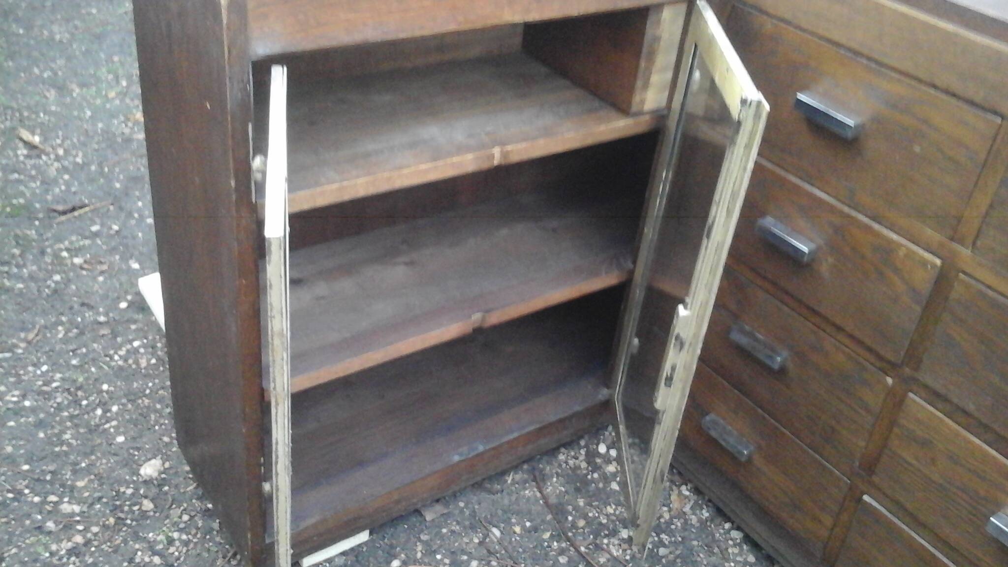 Oak art deco corner unit