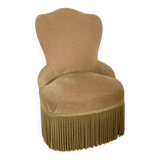 Beige velvet armchair