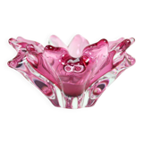 1960s Pink Art Glass Bowl, Frantisek Zemek Czechoslovakia