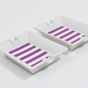 Set of fine purple porcelain ashtrays Midcentury Augarten Vienna, Austria, 1950s