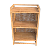 Rattan wicker shelf, 3 floors vintage 1960/70