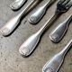6 dessert forks, Christofle pie in silver-plated metal, shell decoration.