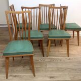 Set of 6 vintage charles Ramos chairs 60s
