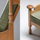 Throne long chairs in natural oak - 1950s