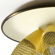 Very rare 5-arm mid-century modern metal bag ceiling lamp with round white