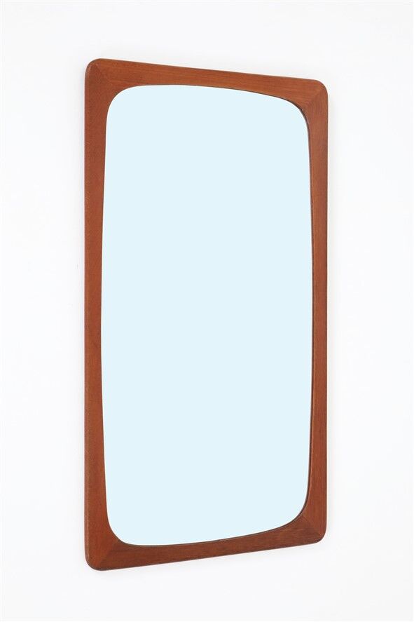 Fully restored mid-century teak mirror / Danish Modern design / 1960s