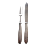 Serving cutlery in silver metal