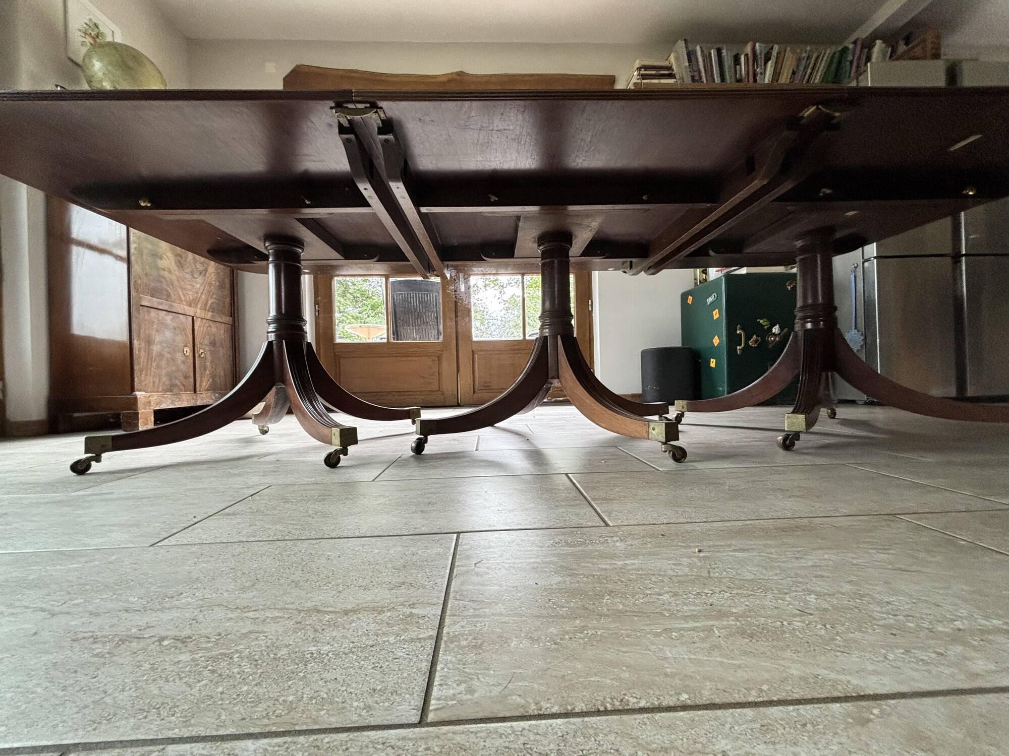 A Vintage Regency Revival very large family dining table 14 person