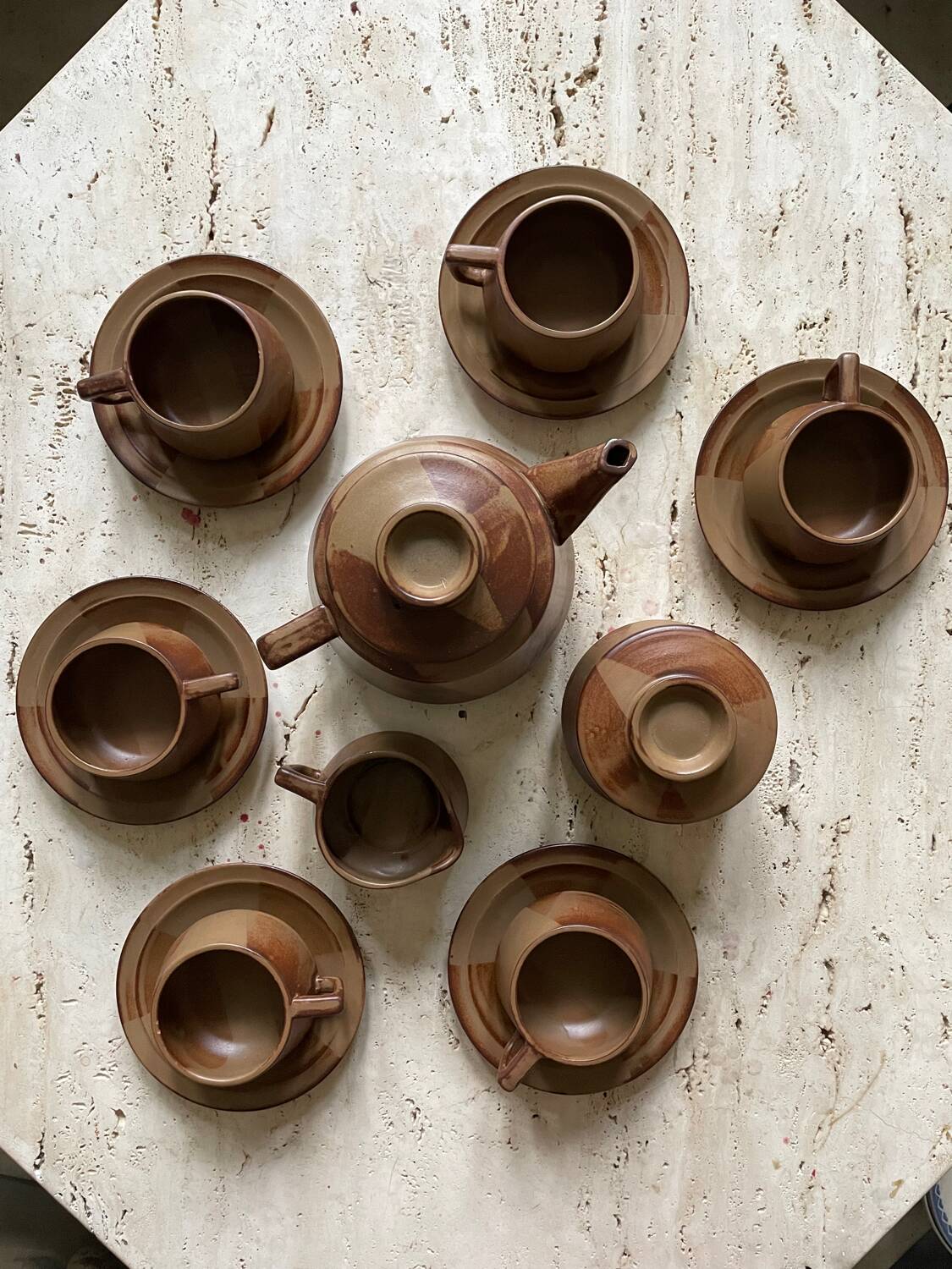 Japanese-style stoneware tea or coffee service