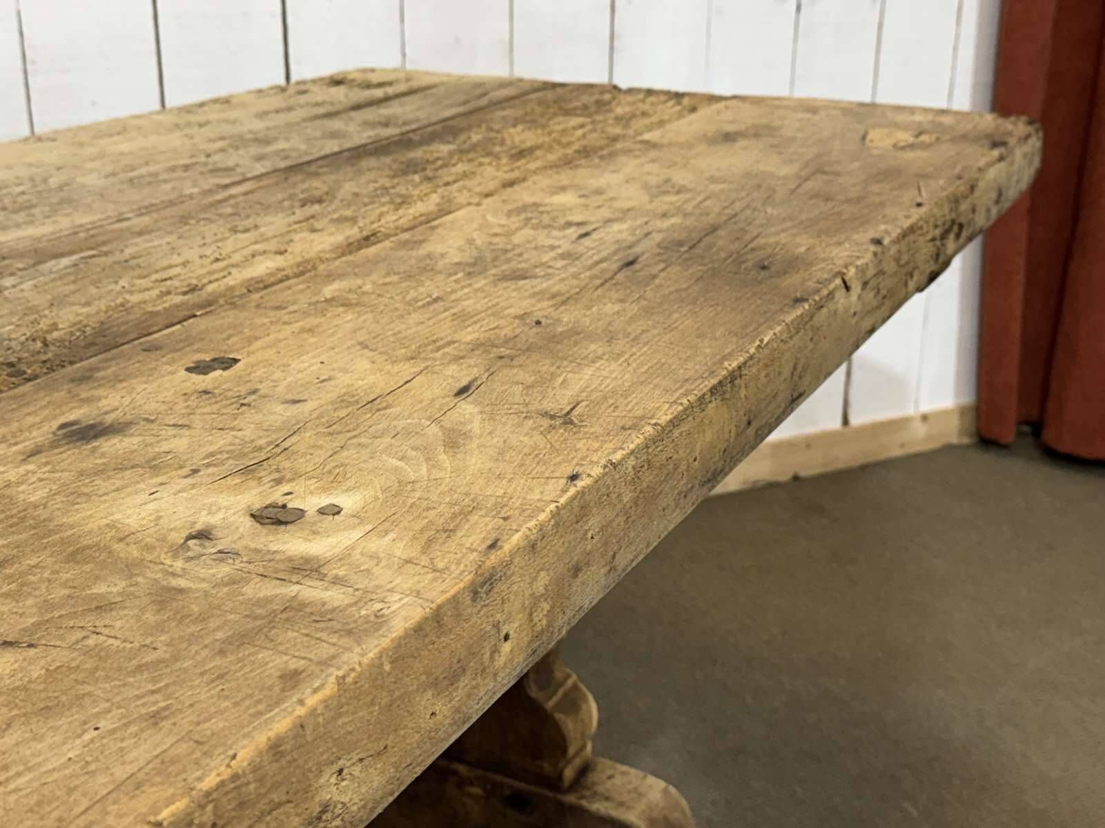 Table monastère en chêne brut XIXème