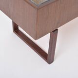Elegant Danish Midcentury Teak wooden Planter Box with inlay metal tub