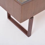 Elegant Danish Midcentury Teak wooden Planter Box with inlay metal tub