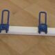 White and blue lacquered steel wall coat holder