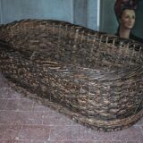 XXL woven basket antique, wicker basket, storage, baker's tool