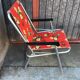 Fauteuil de camping vintage toile fleuri