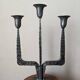 3-arm chandelier, ironwork, brutalist design, handmade