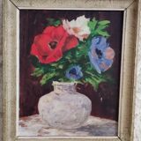 Anemone painting on wood