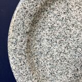 Plate black and blue ceramica quadrifoglio - italy- retro - vintage