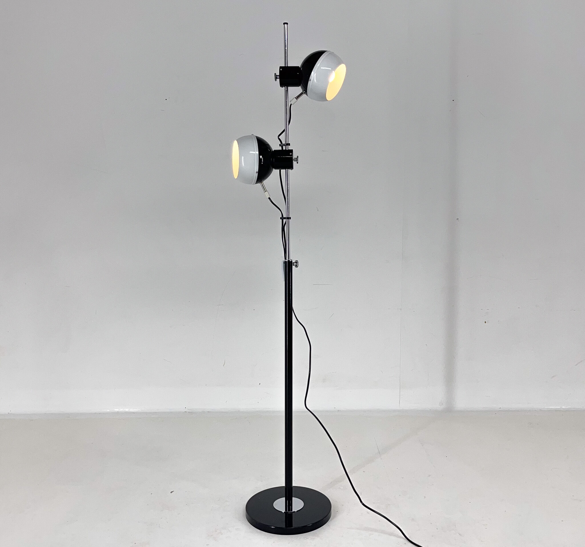 Adjustable Magnetic Floor Lamp, Restored, Czechoslovakia
