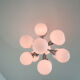 Mid-century "Sputnik" metal pendant light with 13 glass globes, 1970's