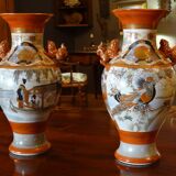 Pair of porcelain vases from Satsuma, Japan, XIXth, H37cm