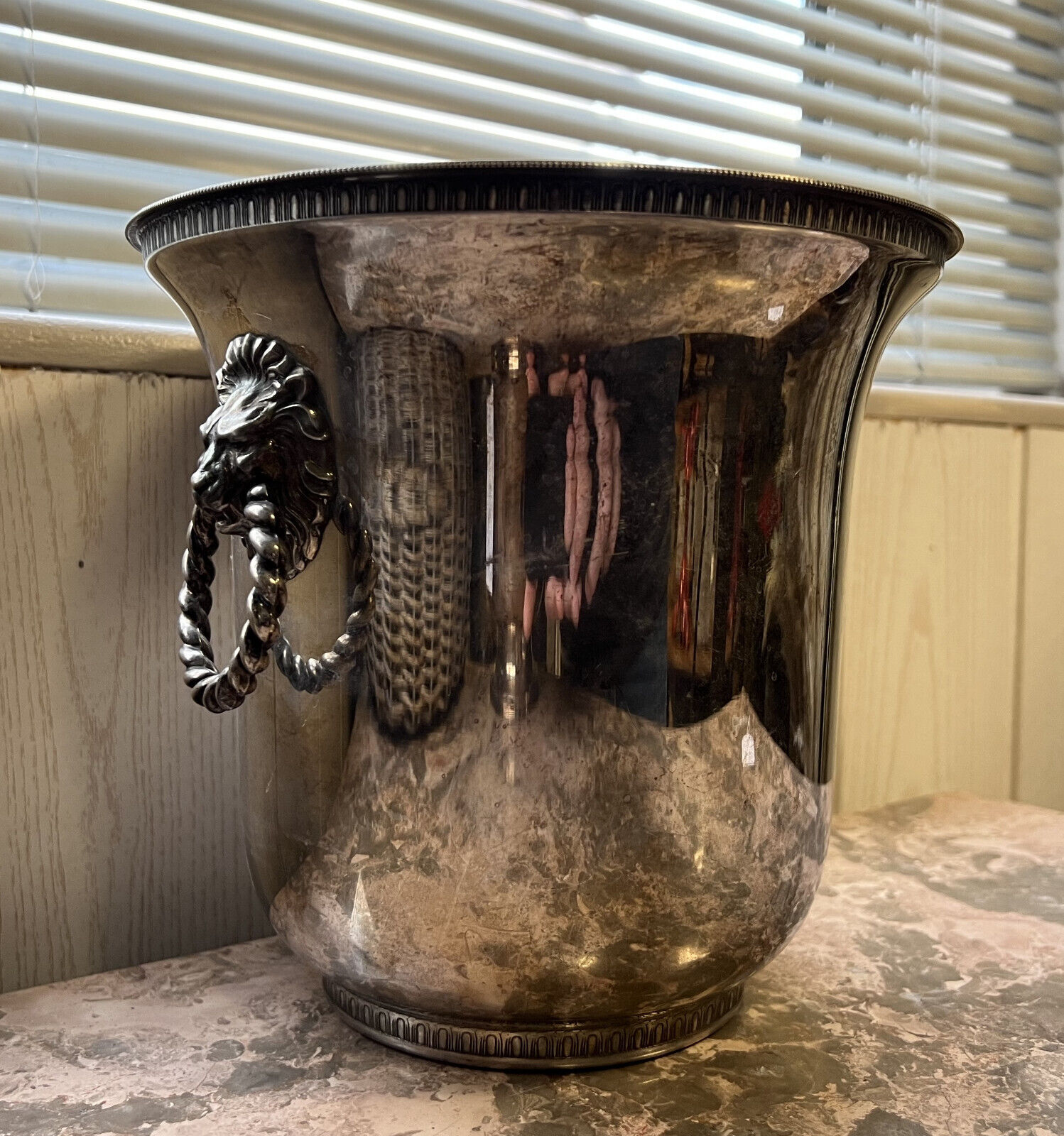 Two silver metal ice buckets hallmarked around 1900