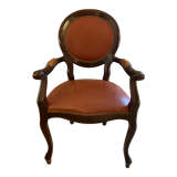Muscat leather medallion armchair