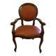 Muscat leather medallion armchair
