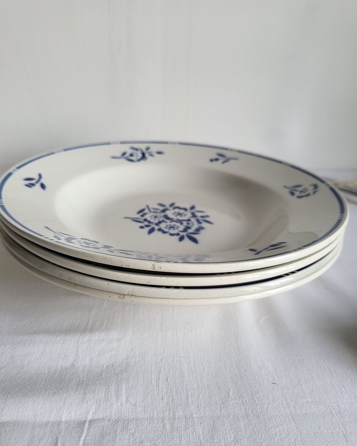 4 Deep Plates in earthenware Moulin des Loups & Hamage model Lucien