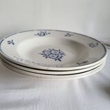 4 Deep Plates in earthenware Moulin des Loups & Hamage model Lucien