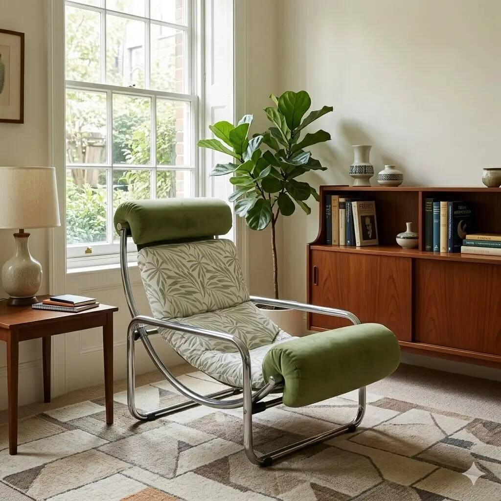 Fauteuil vintage Jungle Collection en velours, Italie, années 1960