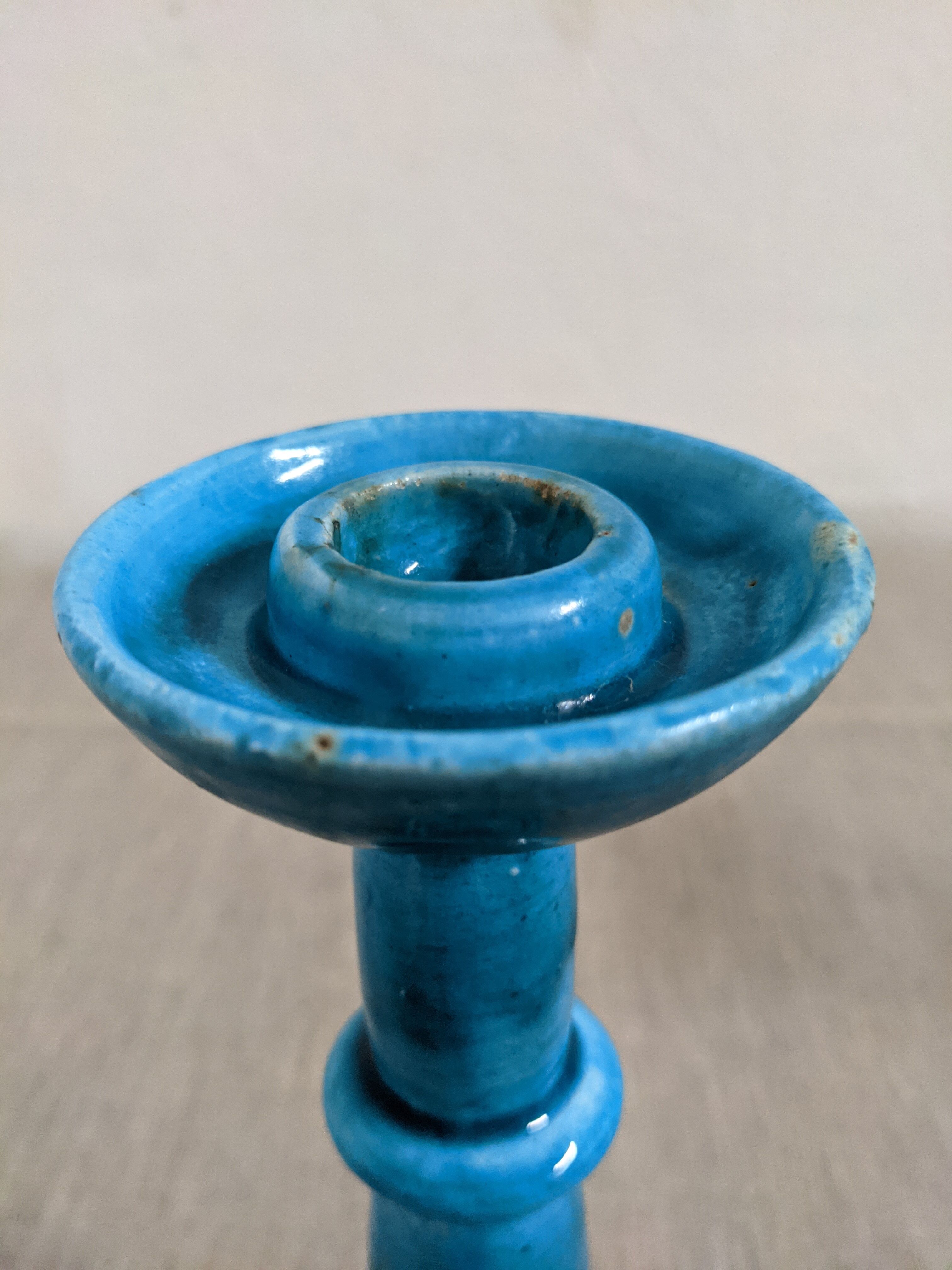 Pair of earthenware candle holders from the 60s/70s