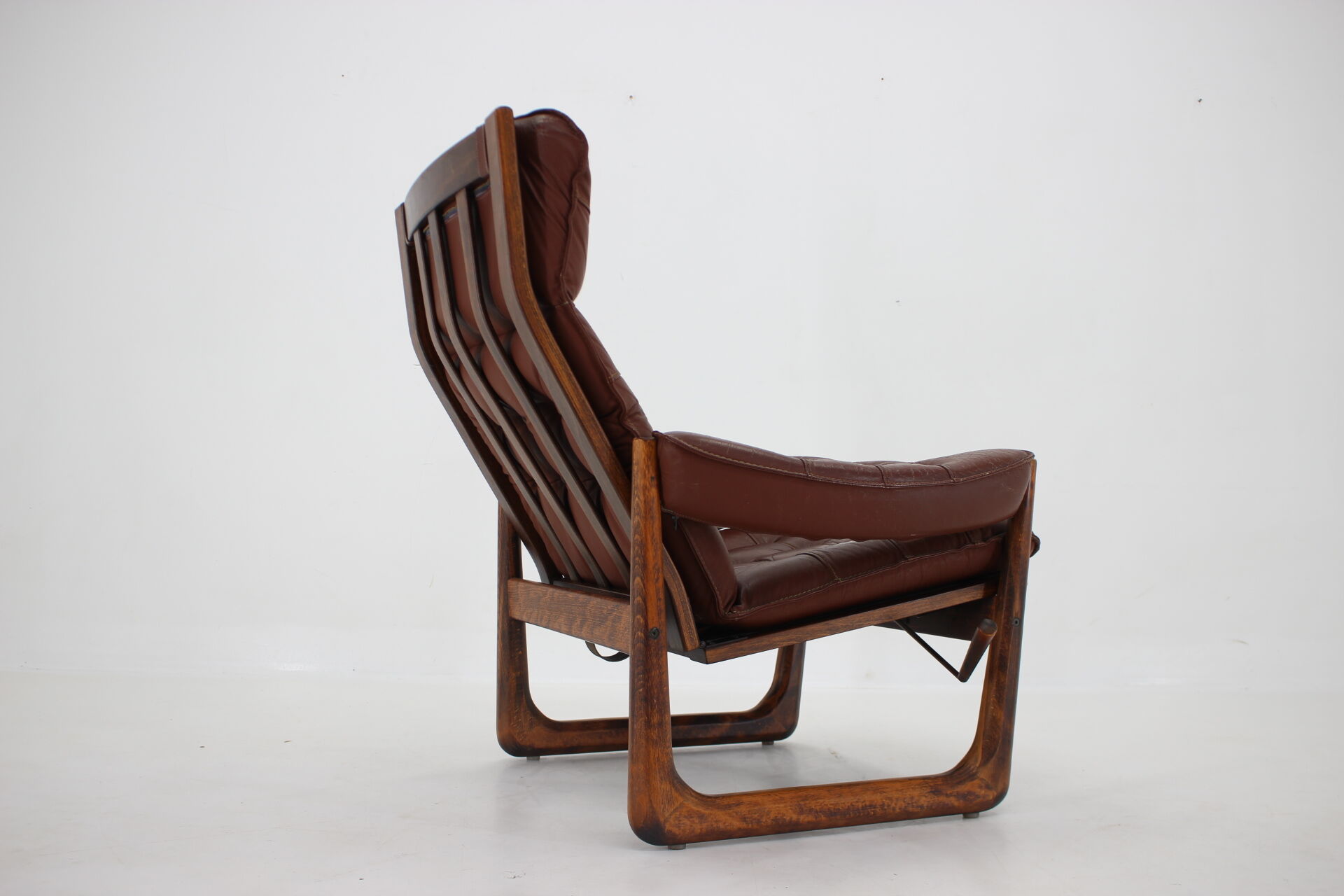 1960s adjustable leather armchair by Genega Mobler, Denmark