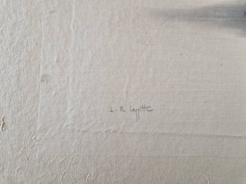 La Roche Laffitte (Born in 1943) - Watercolour drawing on fabric - Duck