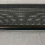 Table basse Pierre Vandel verre motif cannage noir
