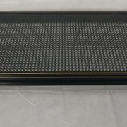 Table basse Pierre Vandel verre motif cannage noir