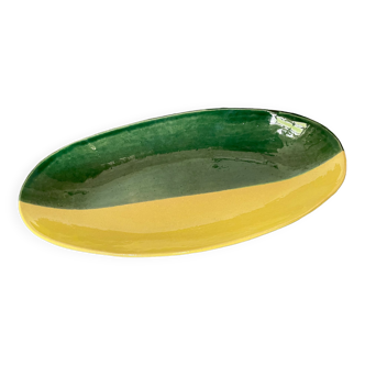 Two-tone oval hollow dish