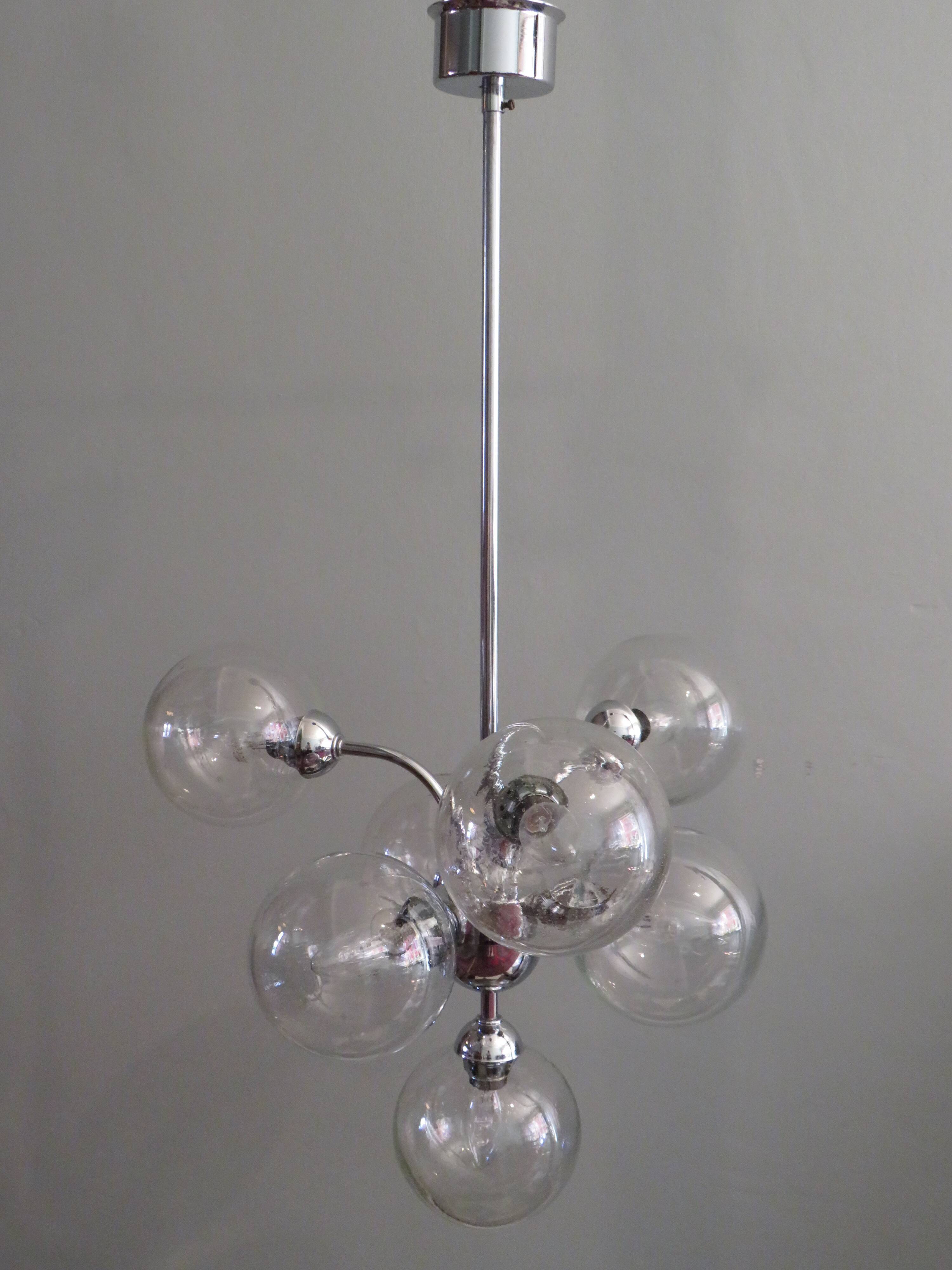 Sputnik chandelier of the 1970s by Massive Belgium